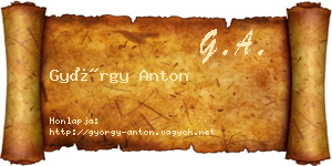 György Anton névjegykártya
